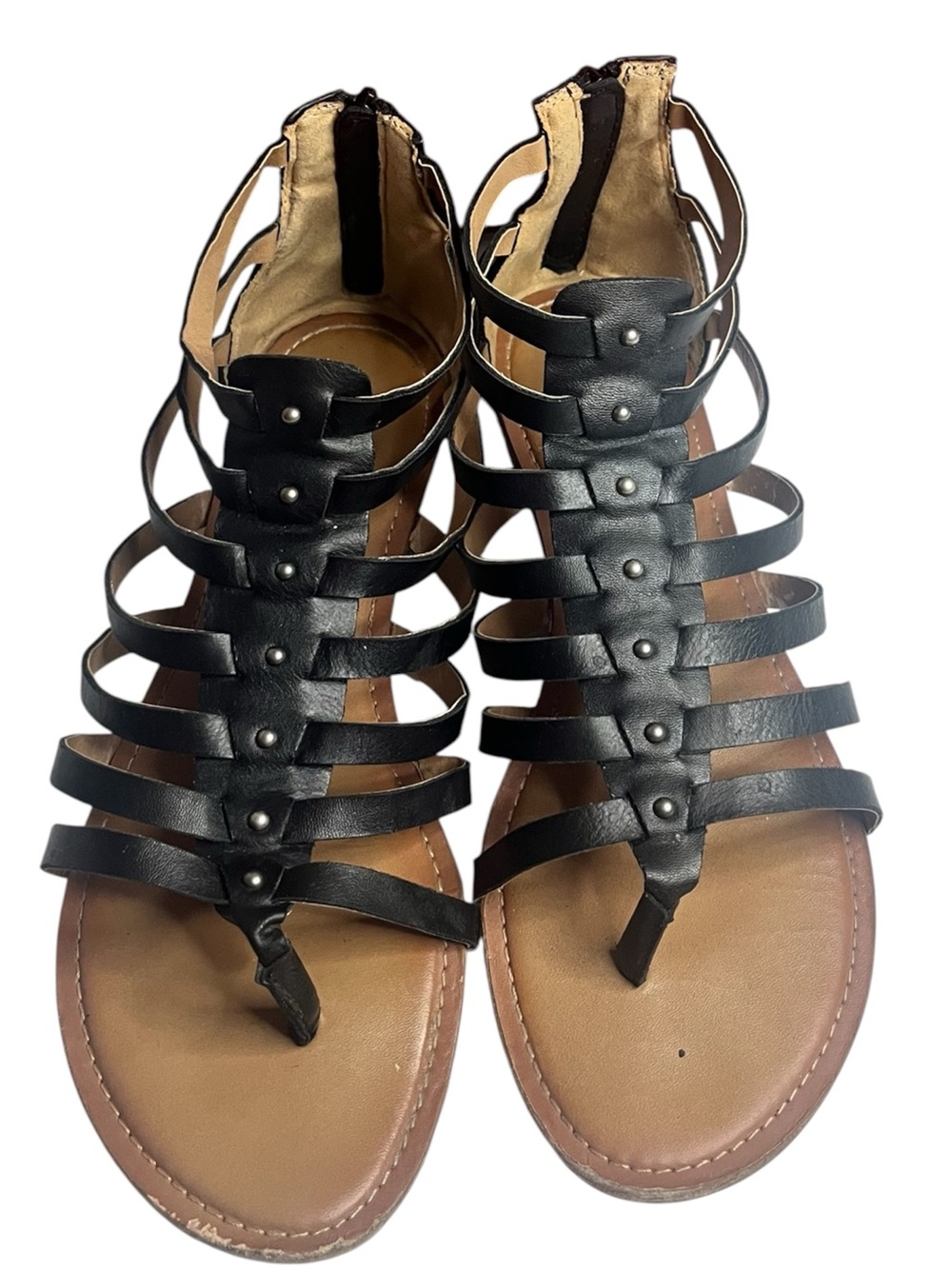 Arizona Jean Company Black Multi-Strap Gladiator Sandals women's size 10